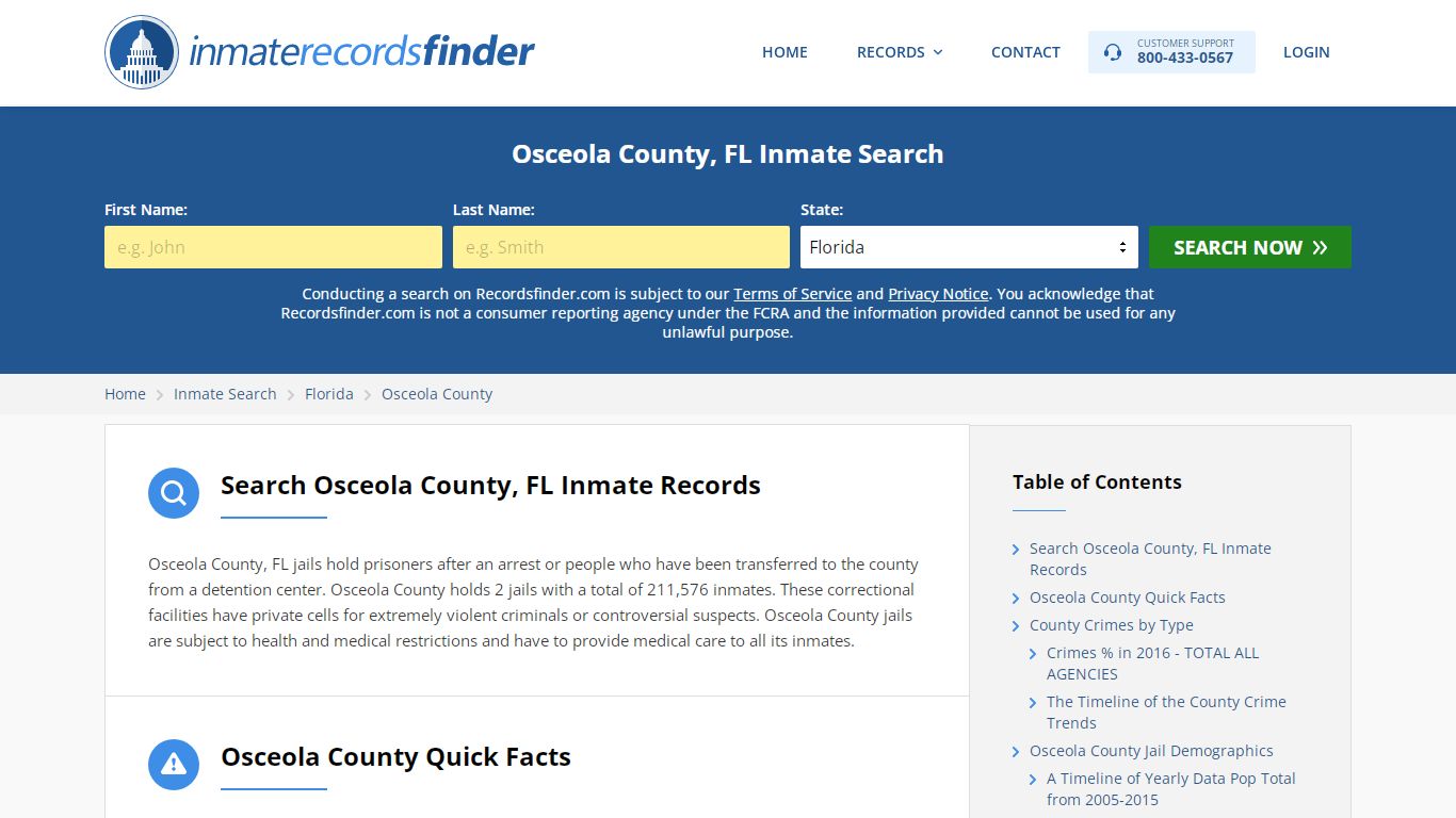 Osceola County, FL Inmate Lookup & Jail Records Online